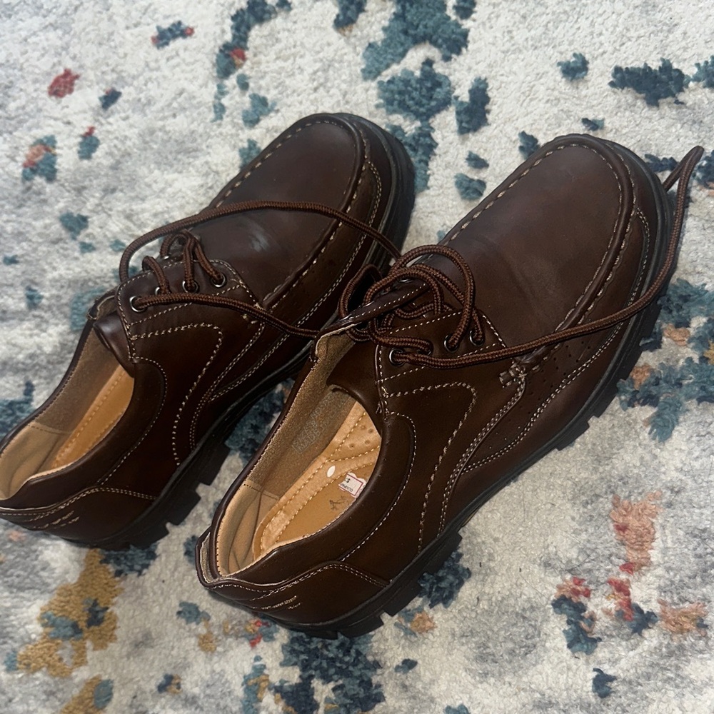 Elegant Brown Leather Derby Shoes